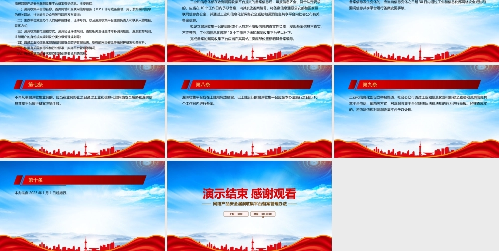 学习2022《网络产品安全漏洞收集平台备案管理办法》重点要点PPT课件（带内容）.pptx
