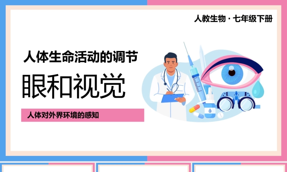 七年级下册人体生命活动的调节眼和视觉PPT课件.pptx