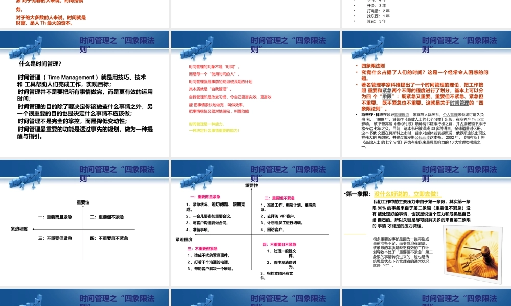 时间管理之四象限原理.pptx