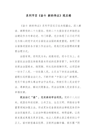 系列节目《奋斗 新的伟业》观后感.docx