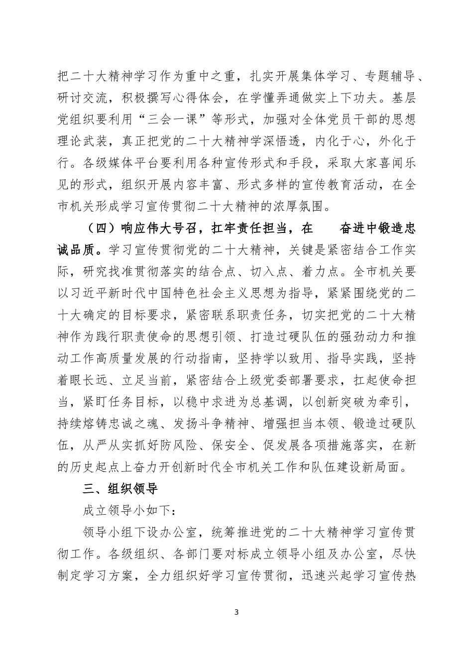 学习宣传贯彻党的大会精神工作计划两篇.docx_第3页