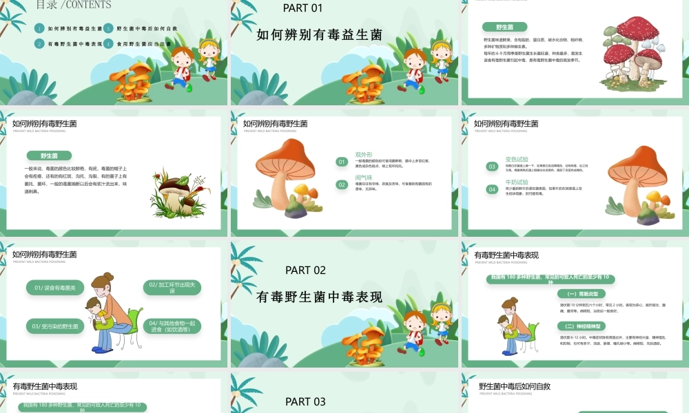 预防野生菌中毒安全饮食卫生校园知识教育主题班会PPT课件（带内容）.pptx