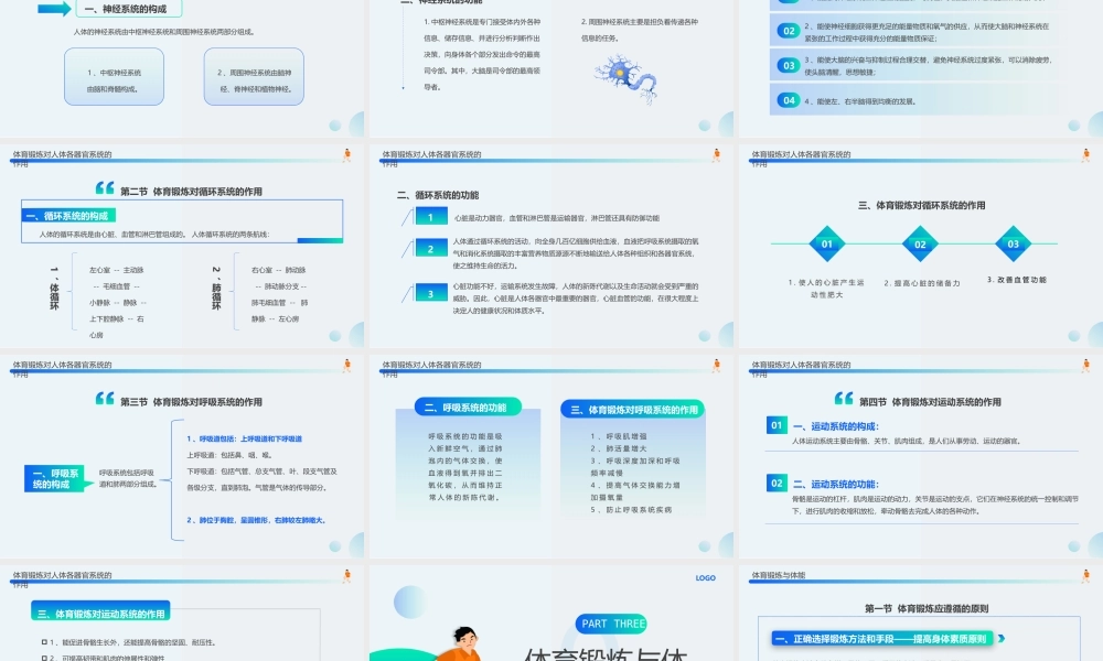 体育与健康理论知识PPT体育锻炼对人体各器官系统的作用PPT课件（带内容）.pptx