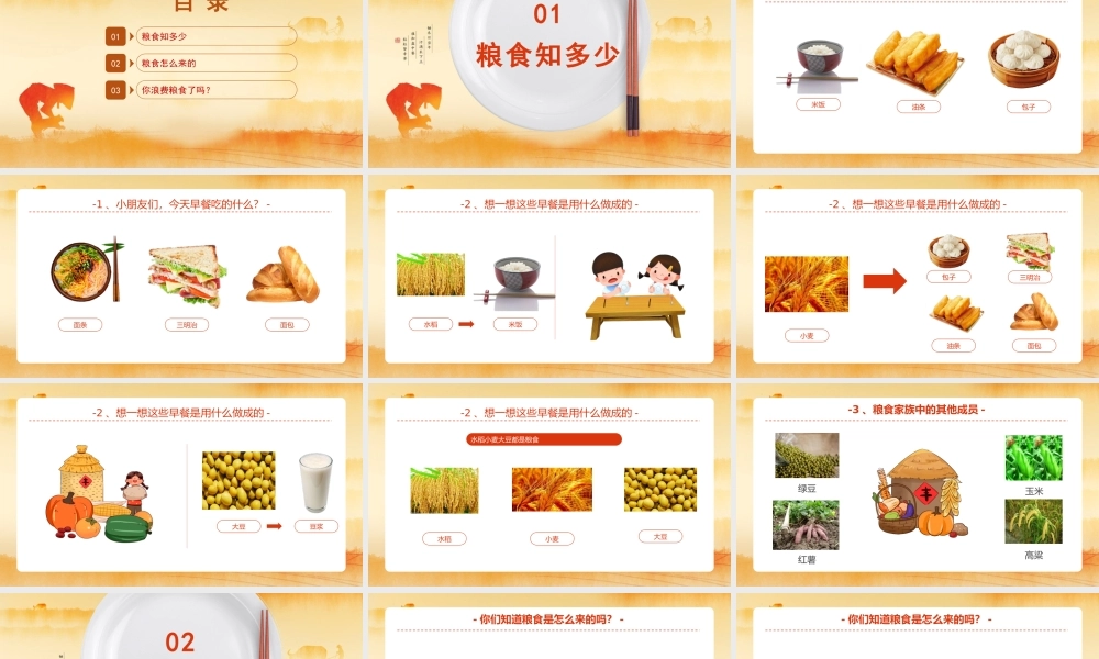 节约粮食主题班会PPT小小一粒米我们要珍惜PPT课件（带内容）.pptx