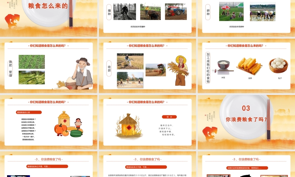 节约粮食主题班会PPT小小一粒米我们要珍惜PPT课件（带内容）.pptx