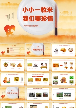 节约粮食主题班会PPT小小一粒米我们要珍惜PPT课件（带内容）.pptx