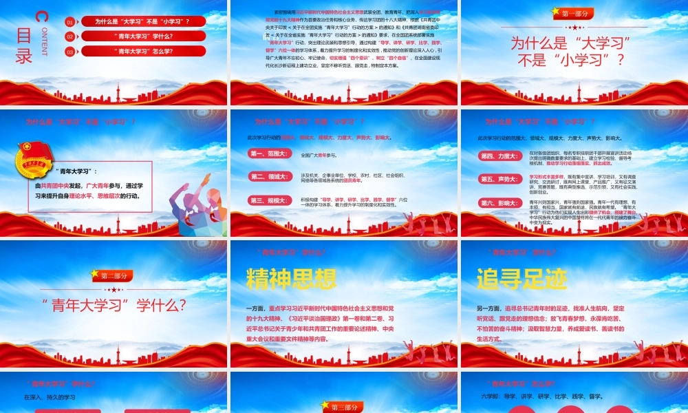 读懂“青年大学习”行动PPT“青年大学习”学什么怎么学PPT课件（带内容）.pptx