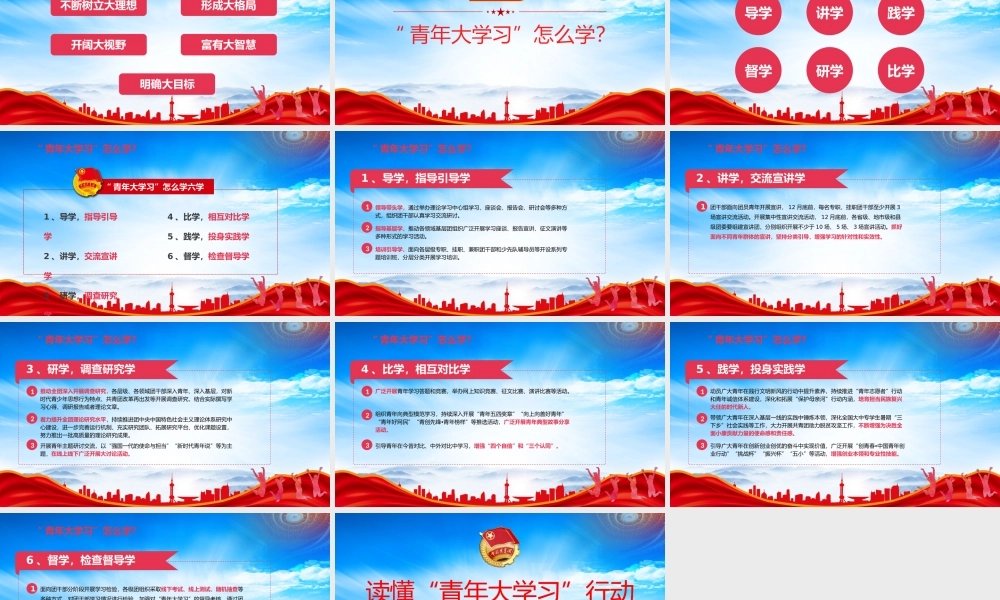 读懂“青年大学习”行动PPT“青年大学习”学什么怎么学PPT课件（带内容）.pptx