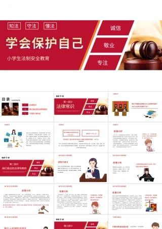 学会用法律保护自己PPT小学生法制安全教育PPT课件（带内容）.pptx