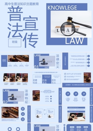 高中生普法知识主题班会PPT法律知识学习PPT课件（带内容）.pptx
