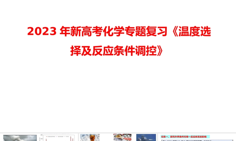 2023年新高考化学专题复习《温度选择及反应条件调控》.pptx