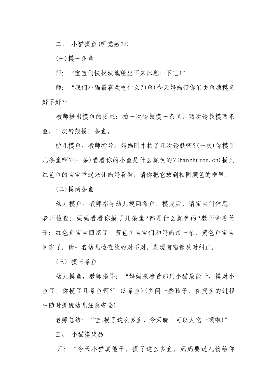 幼儿园大班科学领域优质公开课获奖教案教学设计《小猫摸鱼》含反思.docx_第2页