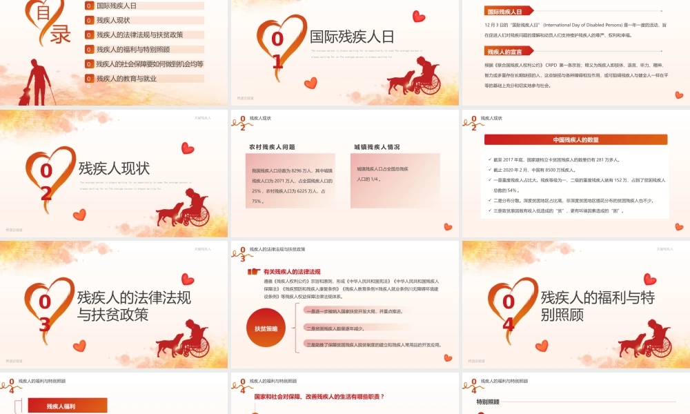 国际残疾人日介绍PPT残疾人的法律法规与扶贫政策PPT课件（带内容）.pptx