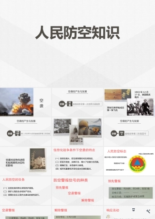 人民防空知识主题班会PPT课件（带内容）.pptx