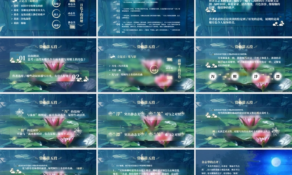 人教版高中语文必修二《荷塘月色》教育动态PPT课件（带内容）.pptx