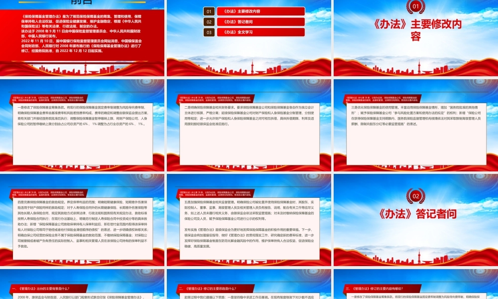 学习2022《保险保障基金管理办法（2022修订）》重点要点PPT课件（带内容）.pptx