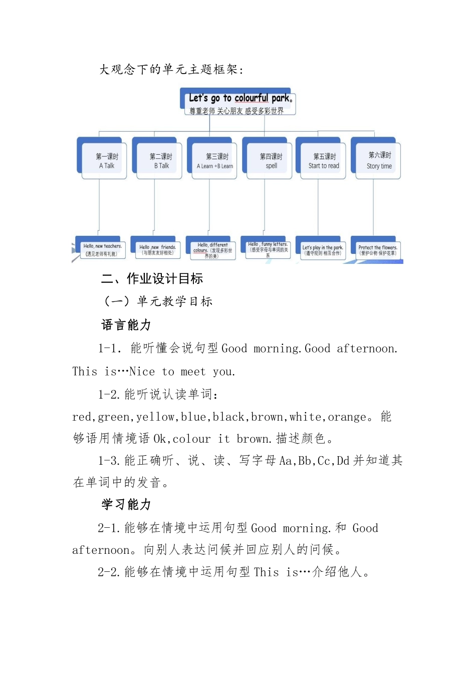 2022年“双减”背景下的PEP英语小学三年级上册Unit 2 Colours单元整体作业设计优秀案例与作业设计策略研究.docx_第3页