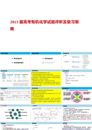 2023届高考有机化学试题评析及复习策略.pptx