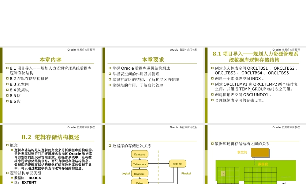 chap8Oracle逻辑存储结构.ppt
