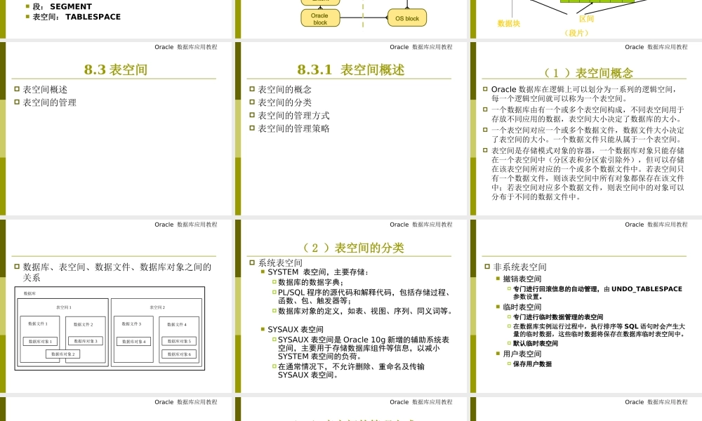 chap8Oracle逻辑存储结构.ppt