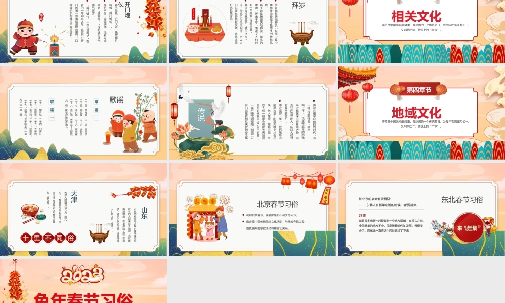 2023年春节习俗传统节日之春节习俗介绍课件PPT模板下载.pptx