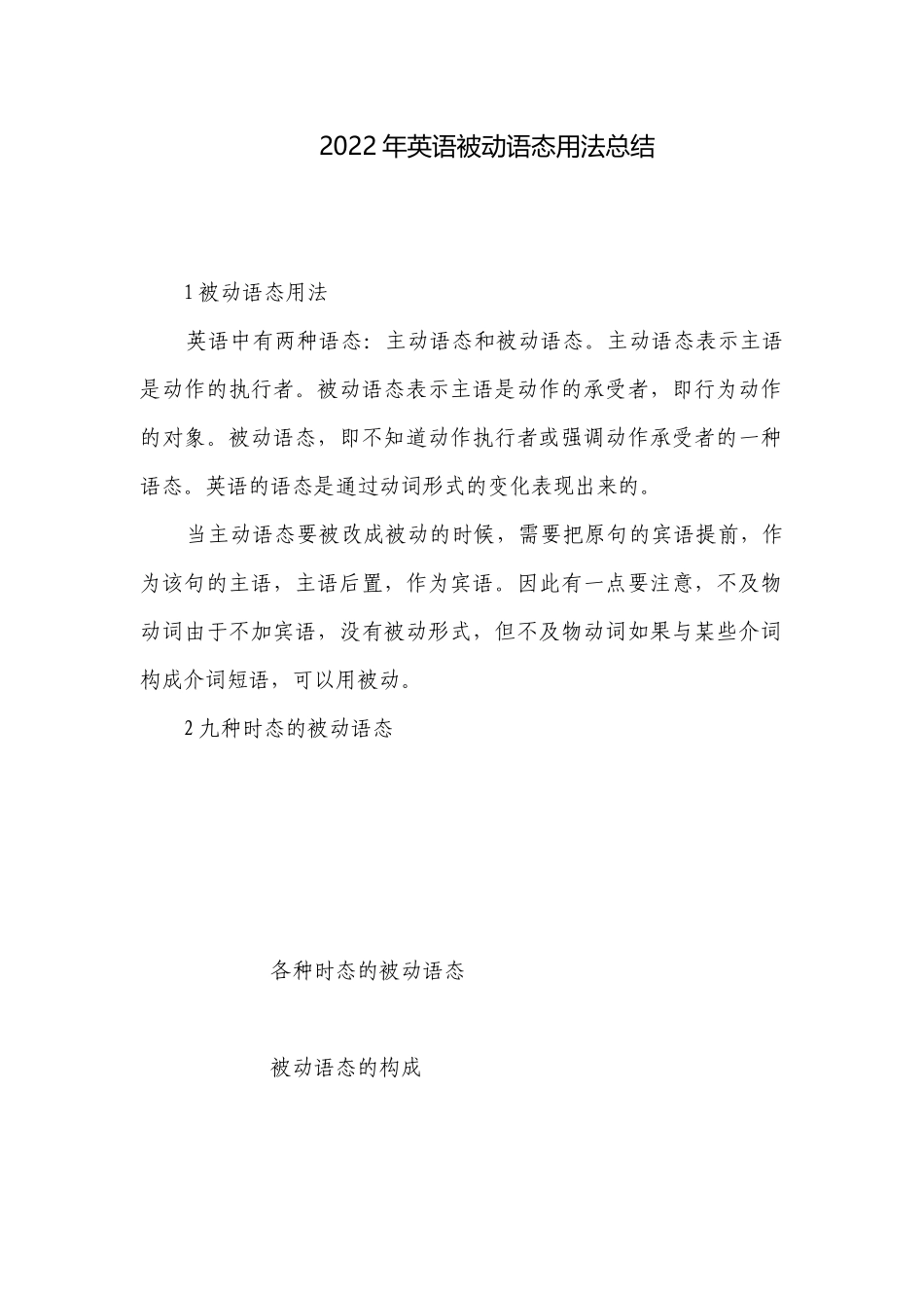 2022年英语被动语态用法总结.docx_第1页
