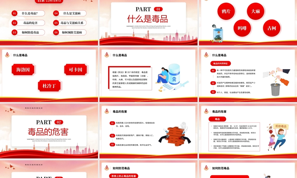 艾滋病预防知识PPT模板.pptx