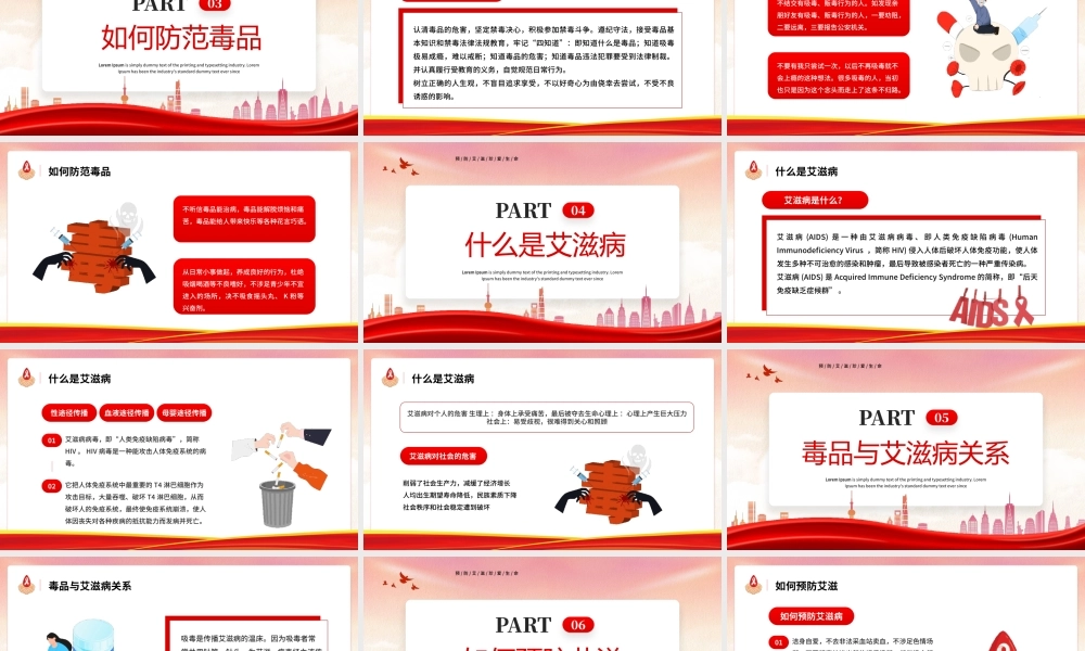 艾滋病预防知识PPT模板.pptx