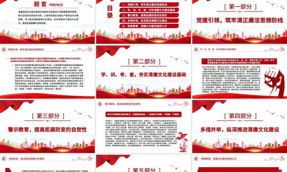 清廉金融PPT精美简洁银行系统反腐倡廉树正气清正廉洁育新风反复倡廉教育专题党建课件.pptx