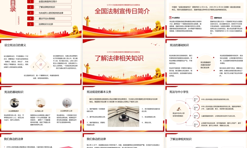 全国法制宣传日国家宪法日中小学法制教育ppt.pptx
