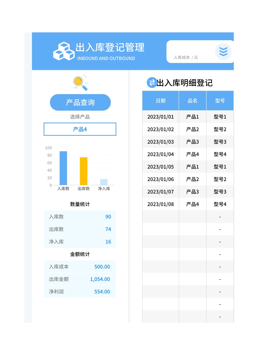 仓库出入库登记明细管理表.xlsx_第1页