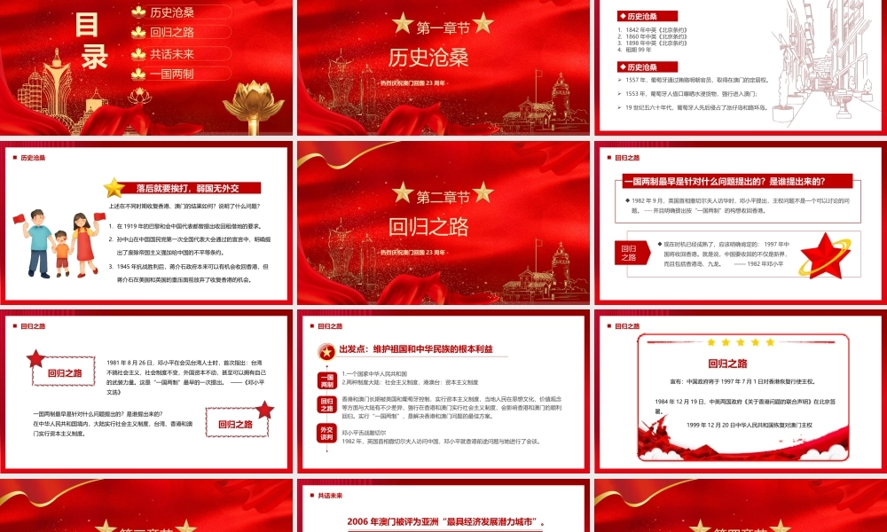 热烈庆祝澳门回国23周年PPT课件（带内容）.pptx