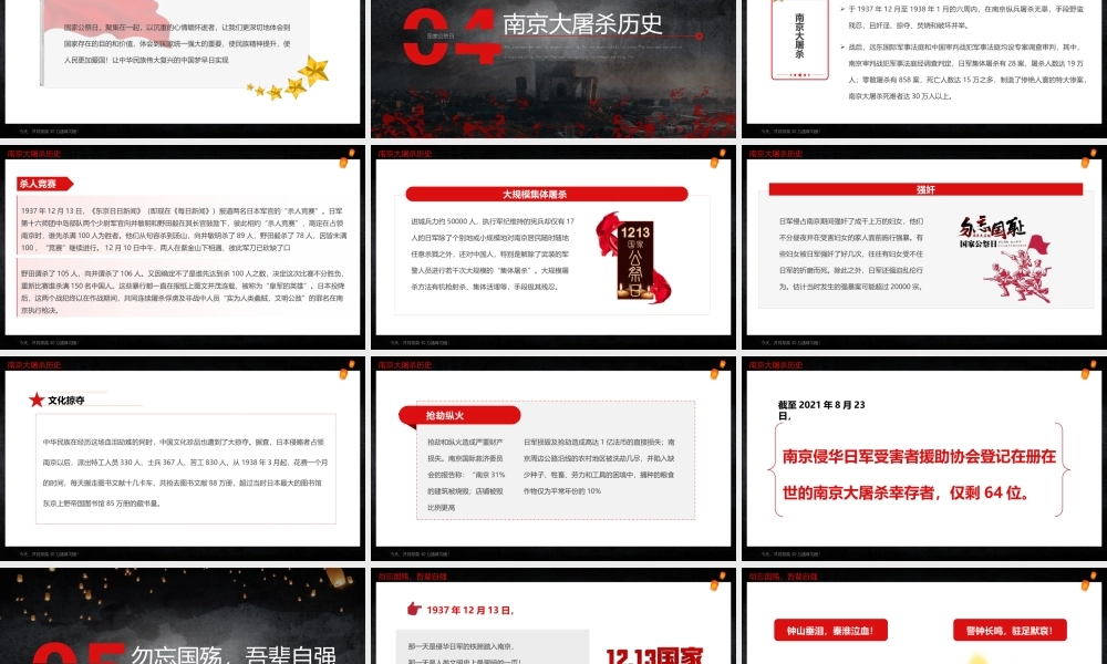 1213国家公祭日主题班会PPT勿忘国殇吾辈自强PPT课件（带内容）.pptx