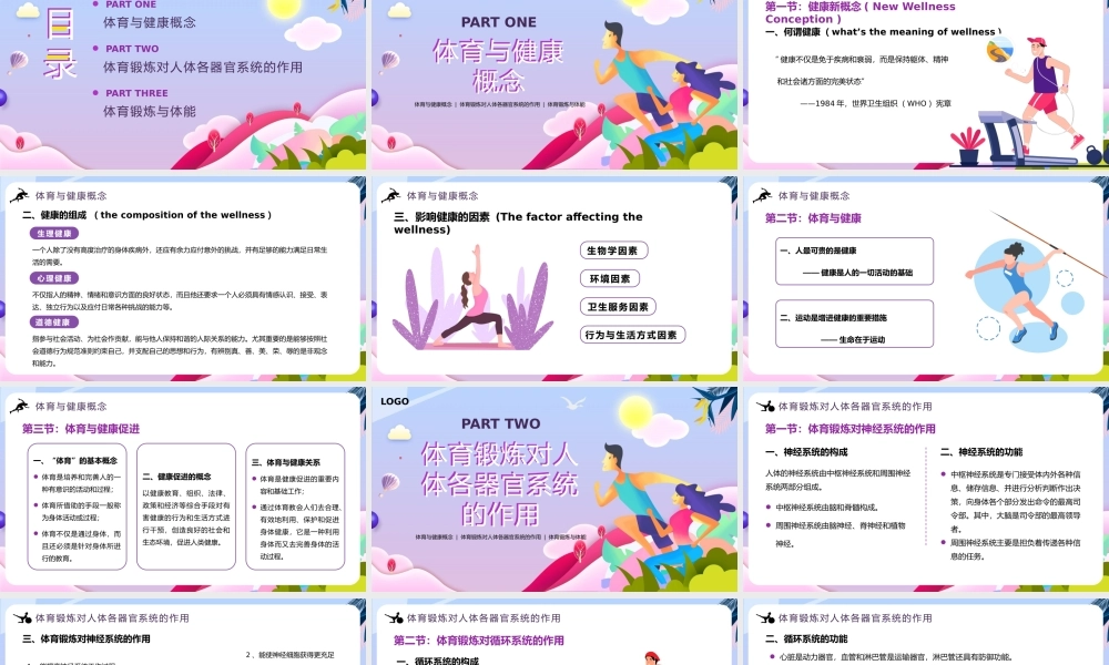 扁平手绘风体育与健康理论知识.pptx