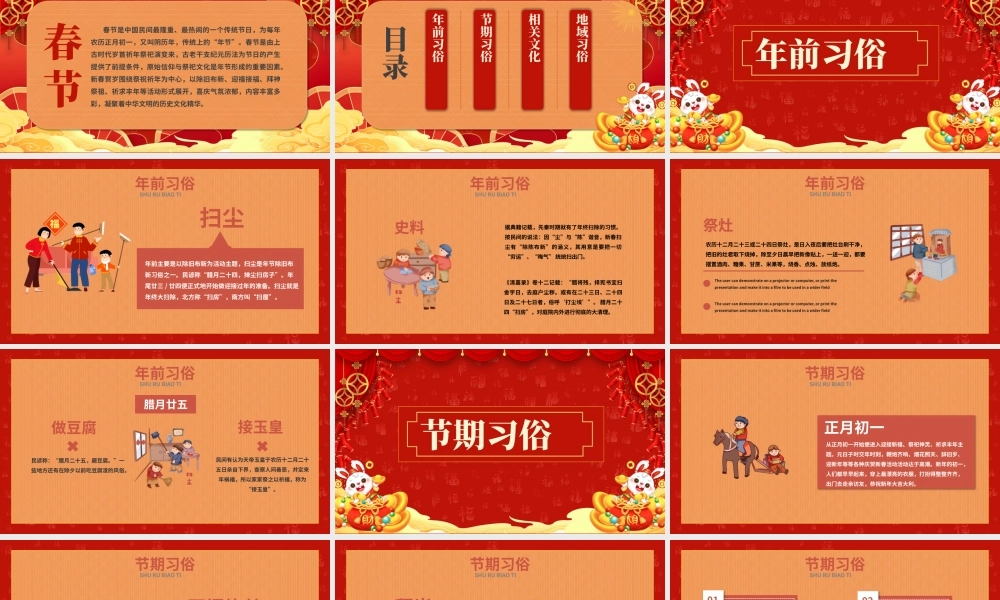 红色喜庆春节过年习俗主题PPT模板 (2).pptx