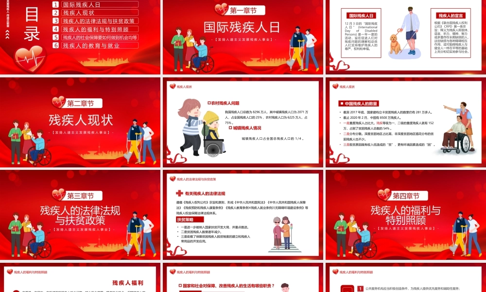 红色卡通风国际残疾人日介绍PPT (2).pptx