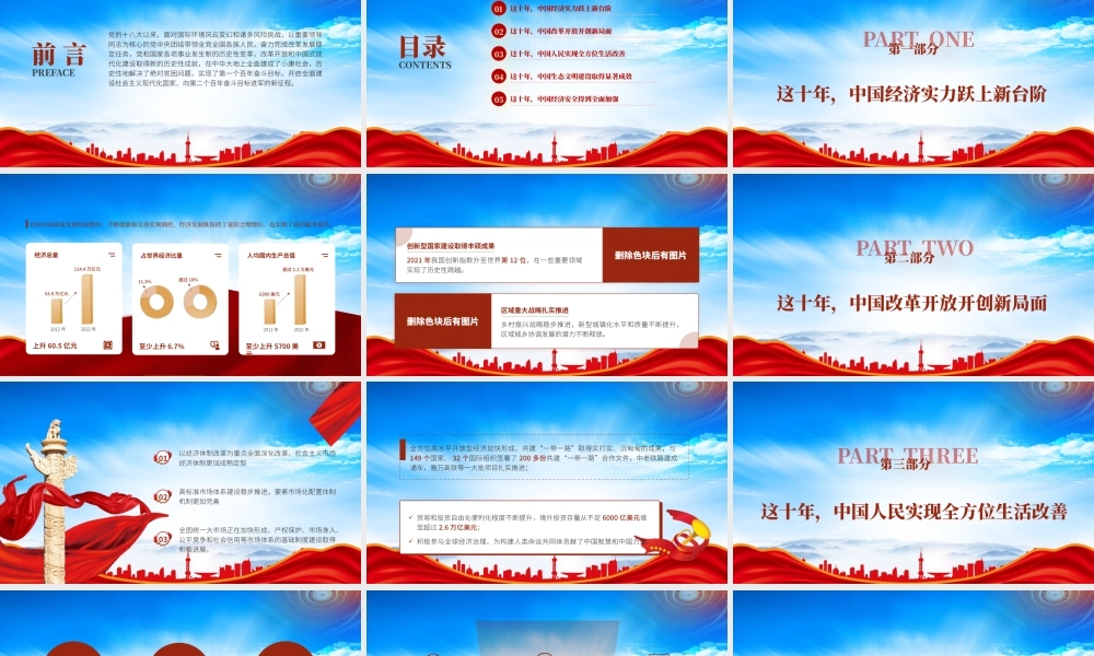 这十年看中国经济答卷PPT这十年中国经济实力跃上新台阶PPT课件（带内容）.pptx