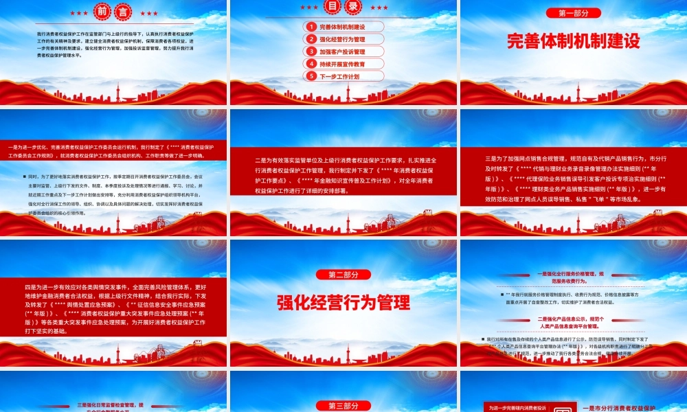 银行消保工作情况总结PPTXX银行消费者权益保护工作总结PPT课件（带内容）.pptx