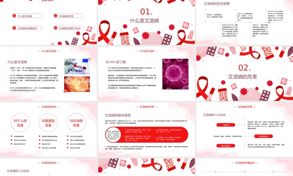 世界艾滋病公益宣传介绍PPT模板.pptx