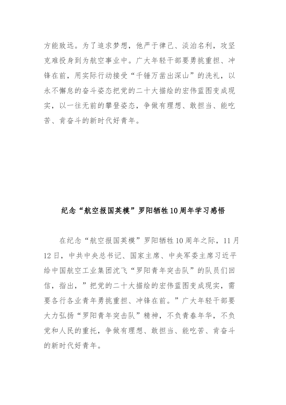 纪念“航空报国英模”罗阳牺牲10周年学习感悟2篇.docx_第3页