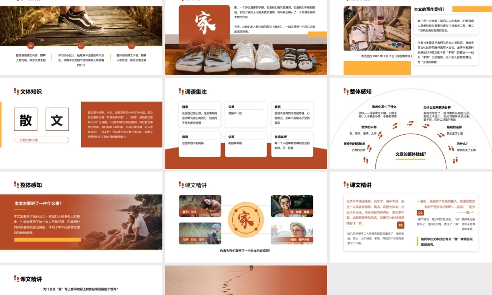 初中语文部编版七年级上册《散步》公开课教学课件模版.pptx