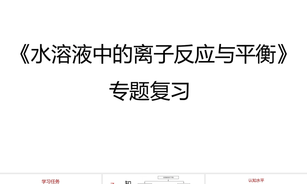 《水溶液中的离子反应与平衡》专题复习(1).ppt