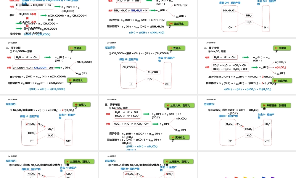 高考化学电解质溶液中的三种守恒关系.pptx