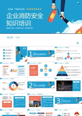 企业消防安全知识培训PPT模板.pptx
