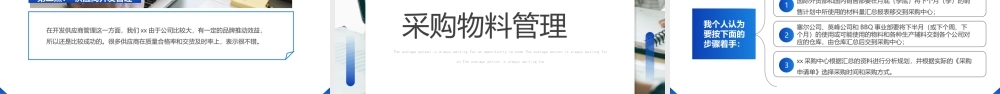 采购部年终工作总结PPT采购存在问题和建议PPT课件（带内容）.pptx