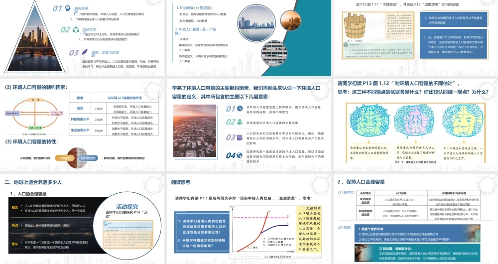 高中地理课件-必修二13-人口的合理容量.pptx