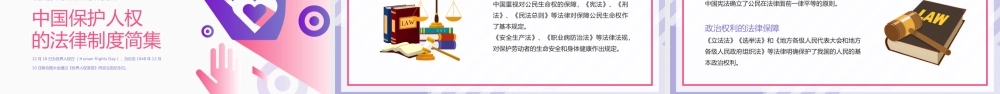 粉紫扁平风世界人权日人权知识介绍宣传PPT模板.pptx