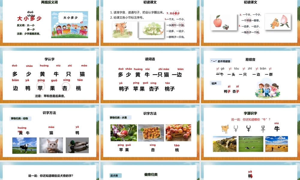 一年级语文上册识字7大小多少PPT课件.pptx