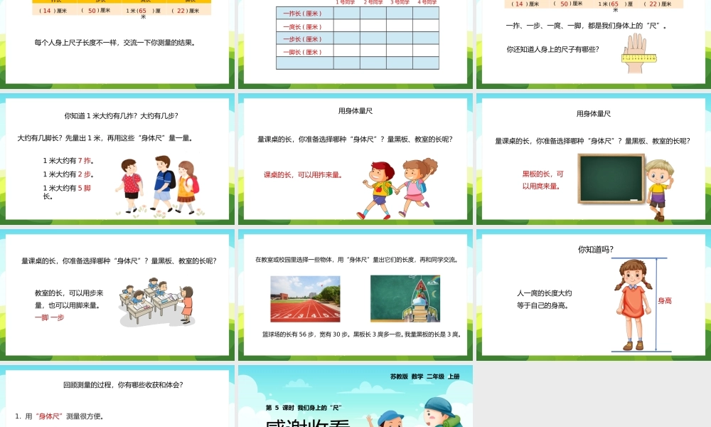 二年级上册厘米和米我们身上的尺PPT课件.pptx