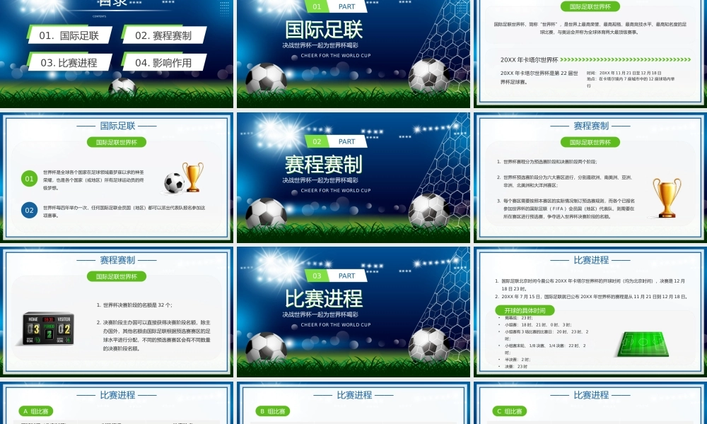 国际联世界杯比赛介绍宣传PPT模板.pptx